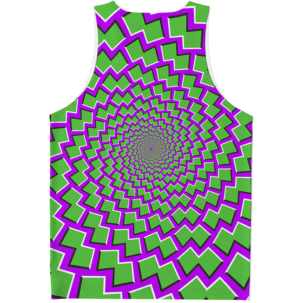 Green Shapes Moving Optical Illusion Men's Tank Top