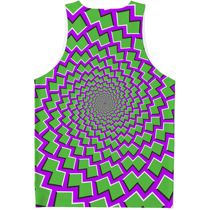 Green Shapes Moving Optical Illusion Men's Tank Top