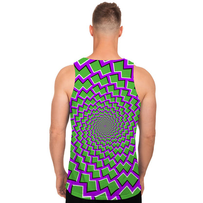 Green Shapes Moving Optical Illusion Men's Tank Top