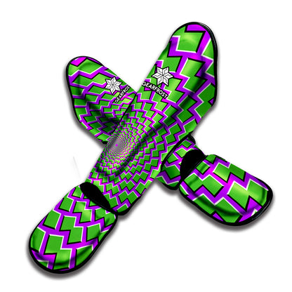 Green Shapes Moving Optical Illusion Muay Thai Shin Guard