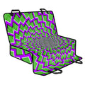 Green Shapes Moving Optical Illusion Pet Car Back Seat Cover