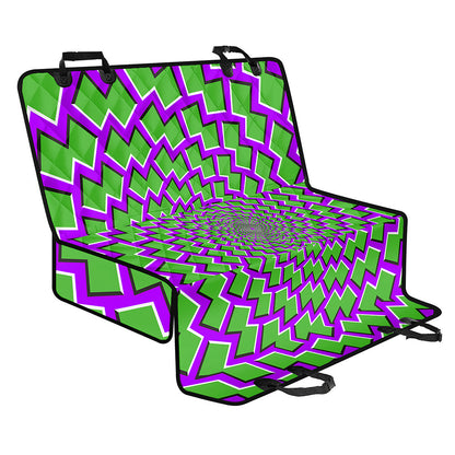 Green Shapes Moving Optical Illusion Pet Car Back Seat Cover