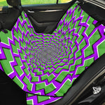 Green Shapes Moving Optical Illusion Pet Car Back Seat Cover
