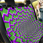 Green Shapes Moving Optical Illusion Pet Car Back Seat Cover
