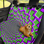 Green Shapes Moving Optical Illusion Pet Car Back Seat Cover