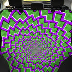 Green Shapes Moving Optical Illusion Pet Car Back Seat Cover