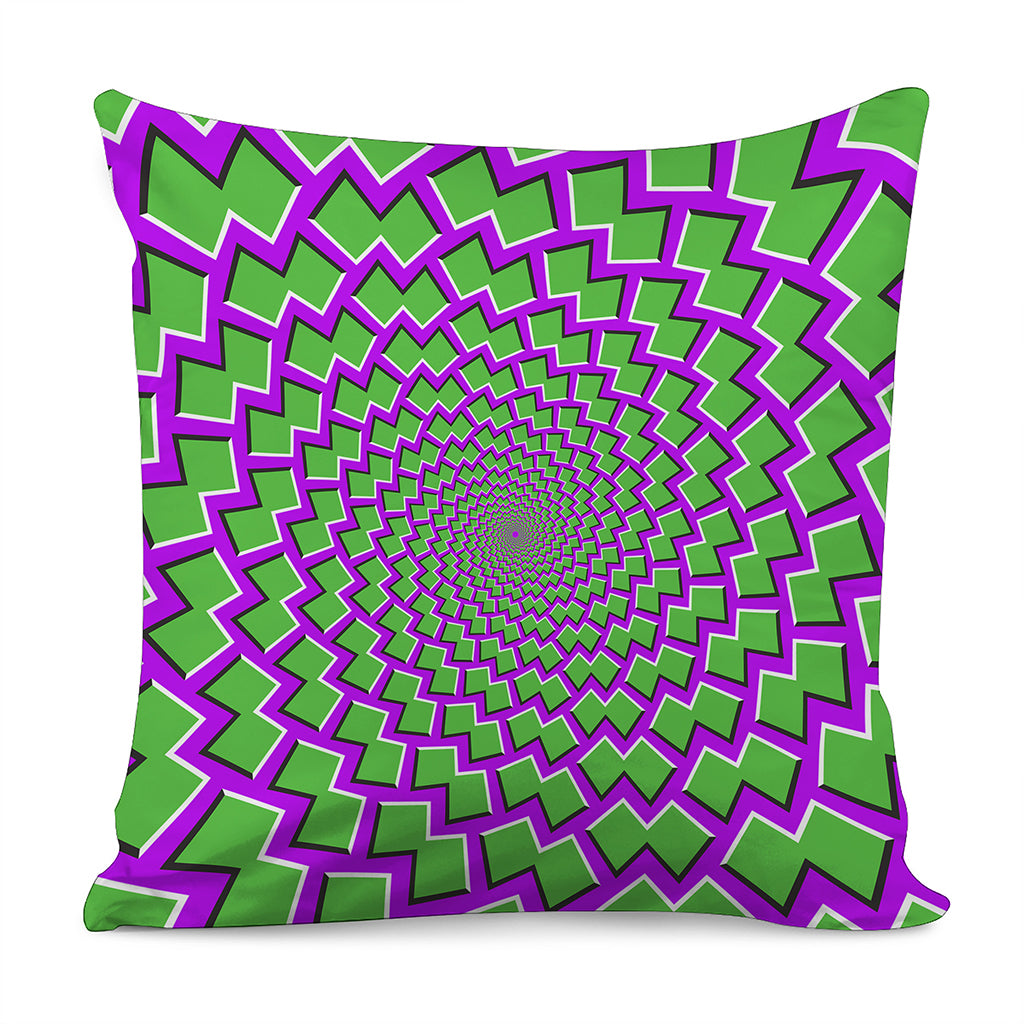 Green Shapes Moving Optical Illusion Pillow Cover