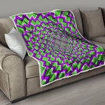 Green Shapes Moving Optical Illusion Quilt