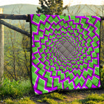 Green Shapes Moving Optical Illusion Quilt