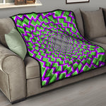 Green Shapes Moving Optical Illusion Quilt