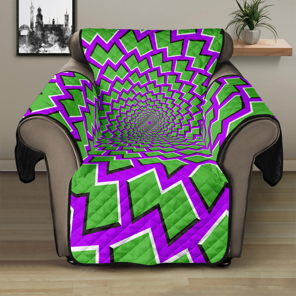 Green Shapes Moving Optical Illusion Recliner Protector