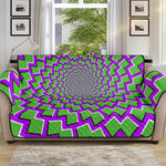 Green Shapes Moving Optical Illusion Sofa Protector