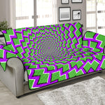 Green Shapes Moving Optical Illusion Sofa Protector