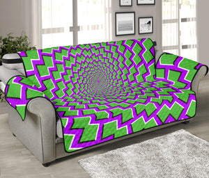 Green Shapes Moving Optical Illusion Sofa Protector