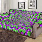 Green Shapes Moving Optical Illusion Sofa Protector