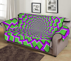 Green Shapes Moving Optical Illusion Sofa Protector