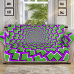 Green Shapes Moving Optical Illusion Sofa Protector