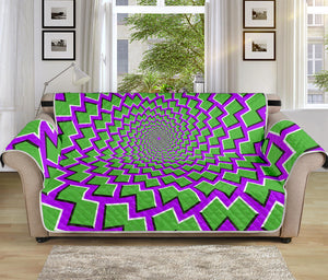 Green Shapes Moving Optical Illusion Sofa Protector