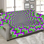 Green Shapes Moving Optical Illusion Sofa Protector