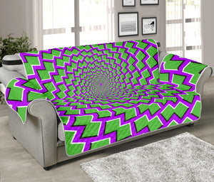 Green Shapes Moving Optical Illusion Sofa Protector