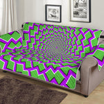 Green Shapes Moving Optical Illusion Sofa Protector