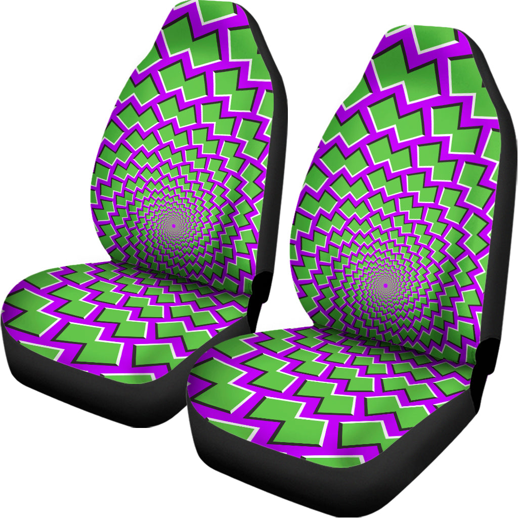 Green Shapes Moving Optical Illusion Universal Fit Car Seat Covers