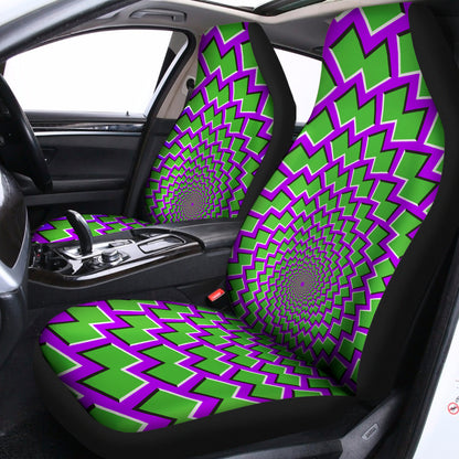 Green Shapes Moving Optical Illusion Universal Fit Car Seat Covers