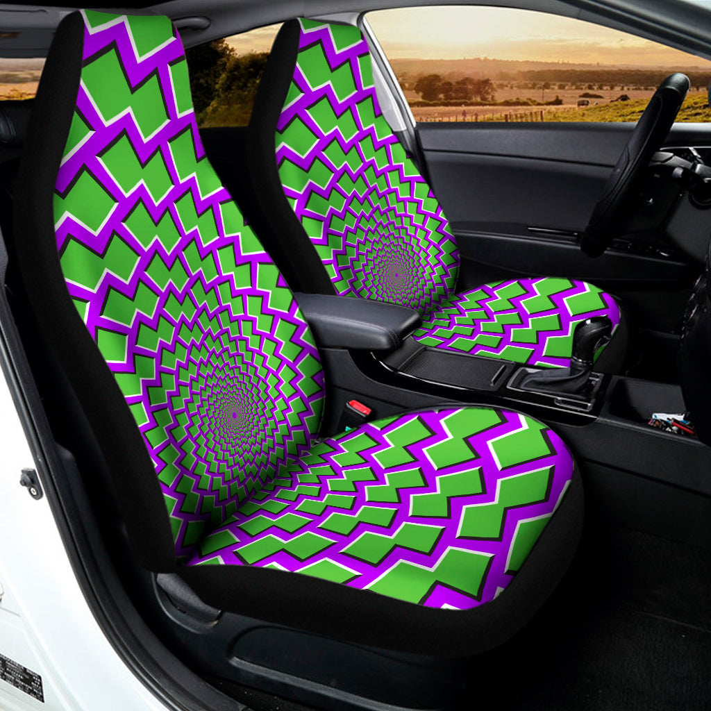 Green Shapes Moving Optical Illusion Universal Fit Car Seat Covers