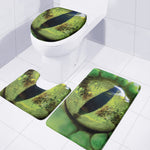 Green Snake Eye Print 3 Piece Bath Mat Set