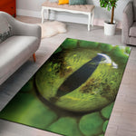 Green Snake Eye Print Area Rug