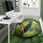 Green Snake Eye Print Area Rug