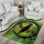 Green Snake Eye Print Area Rug