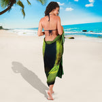 Green Snake Eye Print Beach Sarong Wrap