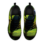 Green Snake Eye Print Black Sneakers