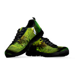 Green Snake Eye Print Black Sneakers
