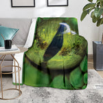 Green Snake Eye Print Blanket