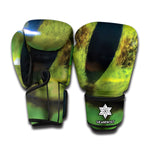 Green Snake Eye Print Boxing Gloves