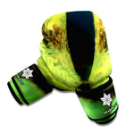 Green Snake Eye Print Boxing Gloves
