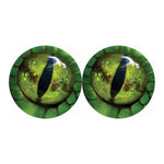 Green Snake Eye Print Car Coasters