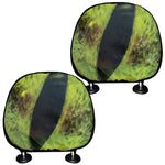 Green Snake Eye Print Car Headrest Covers