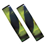 Green Snake Eye Print Car Seat Belt Covers