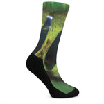 Green Snake Eye Print Crew Socks