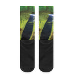 Green Snake Eye Print Crew Socks