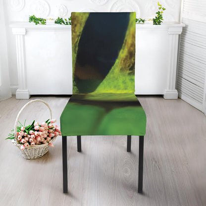 Green Snake Eye Print Dining Chair Slipcover