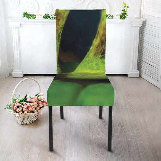 Green Snake Eye Print Dining Chair Slipcover