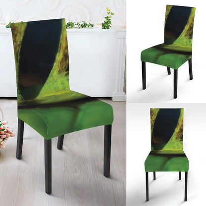 Green Snake Eye Print Dining Chair Slipcover
