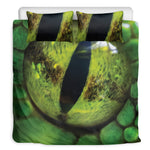 Green Snake Eye Print Duvet Cover Bedding Set