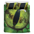 Green Snake Eye Print Duvet Cover Bedding Set