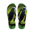 Green Snake Eye Print Flip Flops