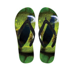 Green Snake Eye Print Flip Flops